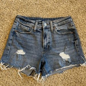 Old Navy high rise O.G. Straight denim shorts. Size 0.